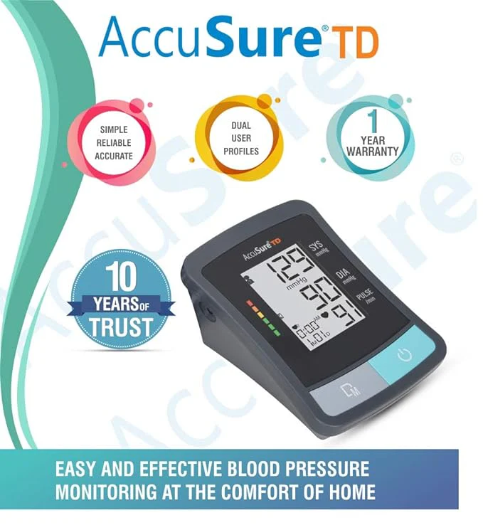 Accusure TD-1209 BP Monitor with Adapter - Image 3