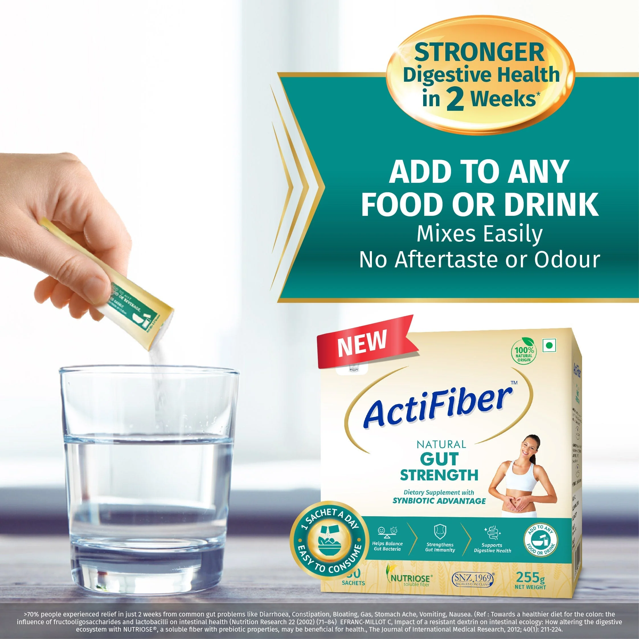 ActiFiber Natural Gut Strength (255gm Pack of 30 Sachets) - Image 4