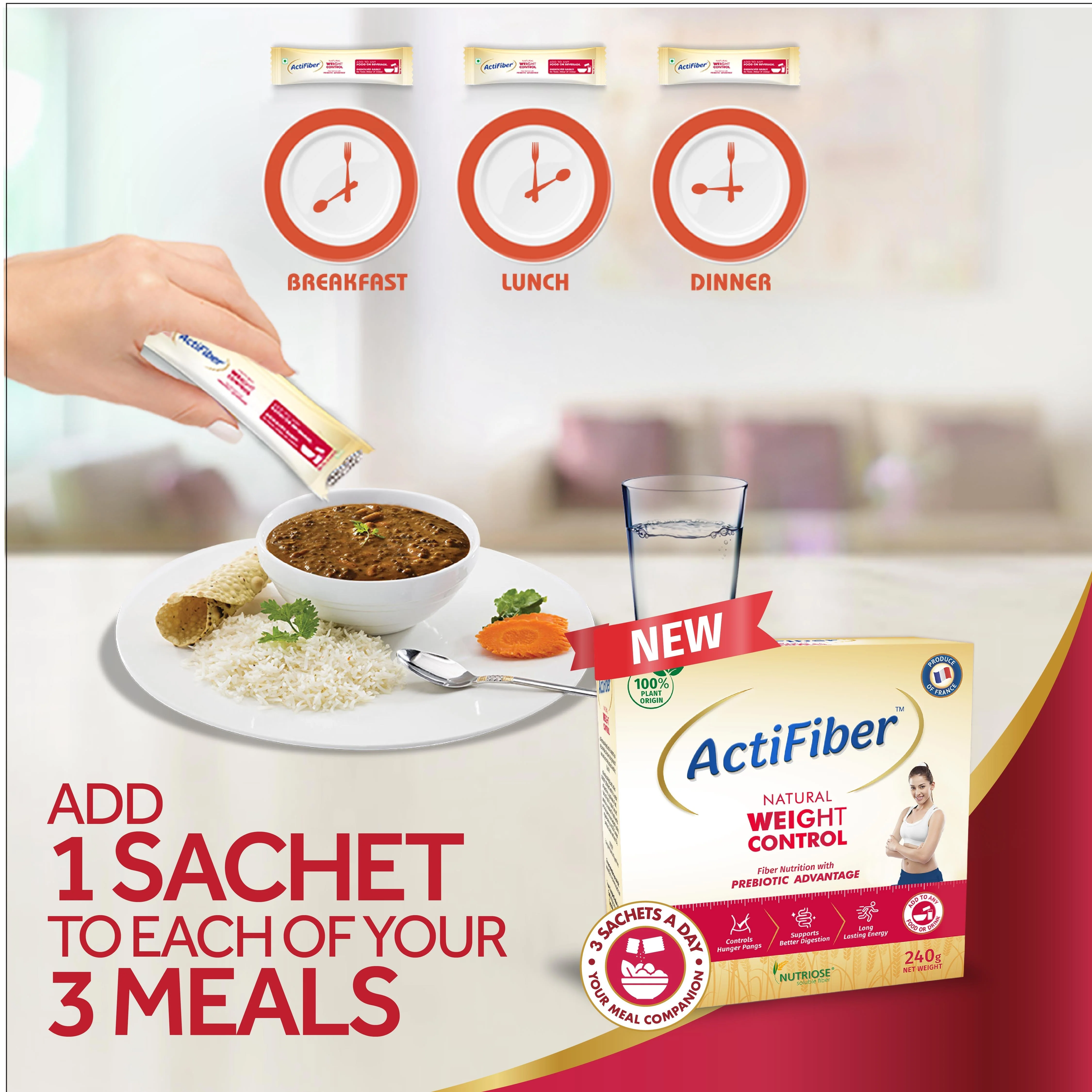 ActiFiber Weight Control (240gm Pack of 30 Sachets) - Image 3
