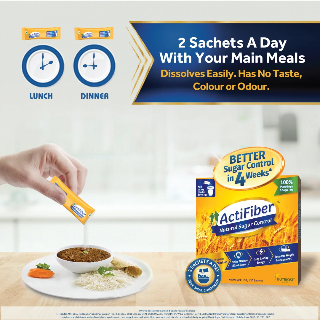 ActiFiber Sugar Control (150gm Pack of 30 Sachets) - Image 8