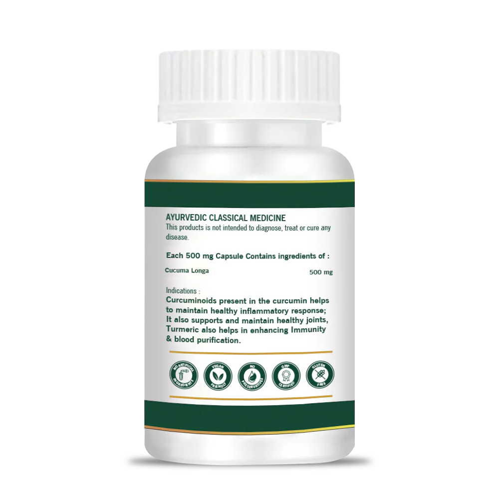 Add Veda Curcumin Capsules 500 mg - Natural Anti-Inflammatory & Antioxidant (60 Capsules) - Image 3