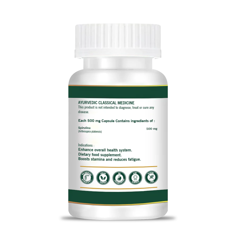 Add Veda Spirulina Capsules - 500 mg (60 Veg Capsules) Ayurvedic Immunity Booster and Nutrition-Rich Superfood Supplement - Image 3