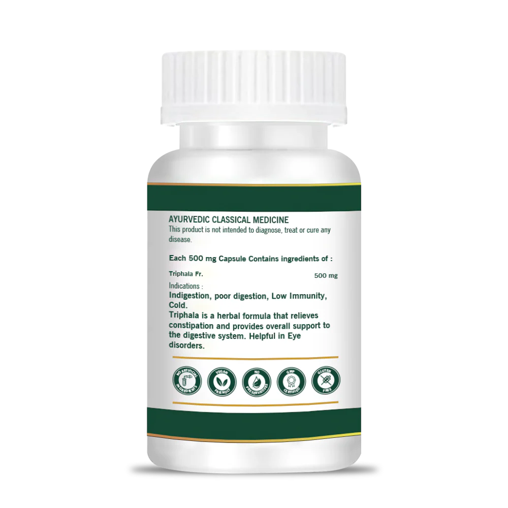 Add Veda Triphala Capsules 500 mg - Natural Digestive Aid & Detoxifier (60 Capsules) - Image 3