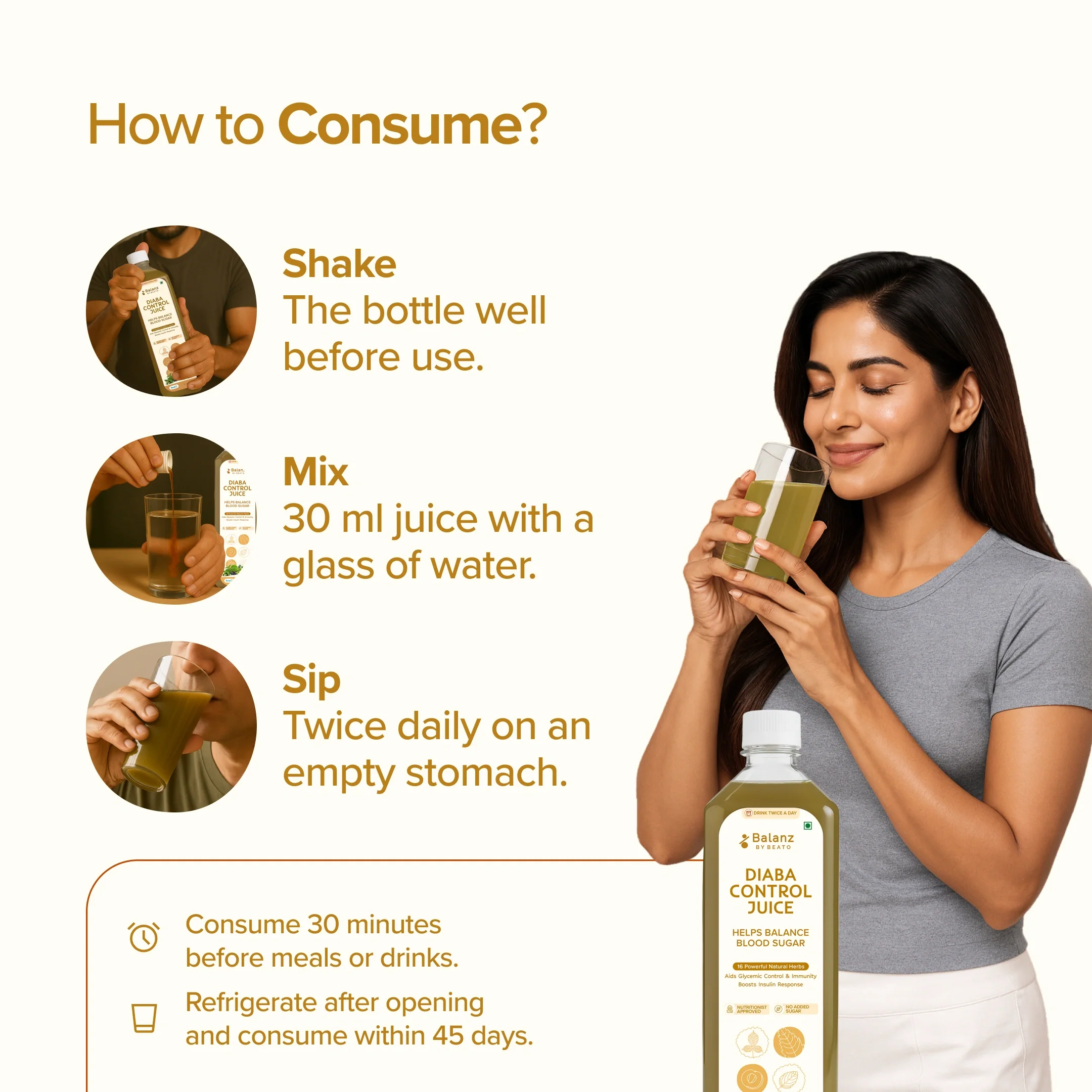 Balanz by BeatO Diaba Control Juice 1L |Ayurvedic Blend for Healthy Blood Sugar, 16 Natural Ingredients, Boosts Insulin Response, Supports Immunity & Metabolic Health, No Added Sugar. - Image 6