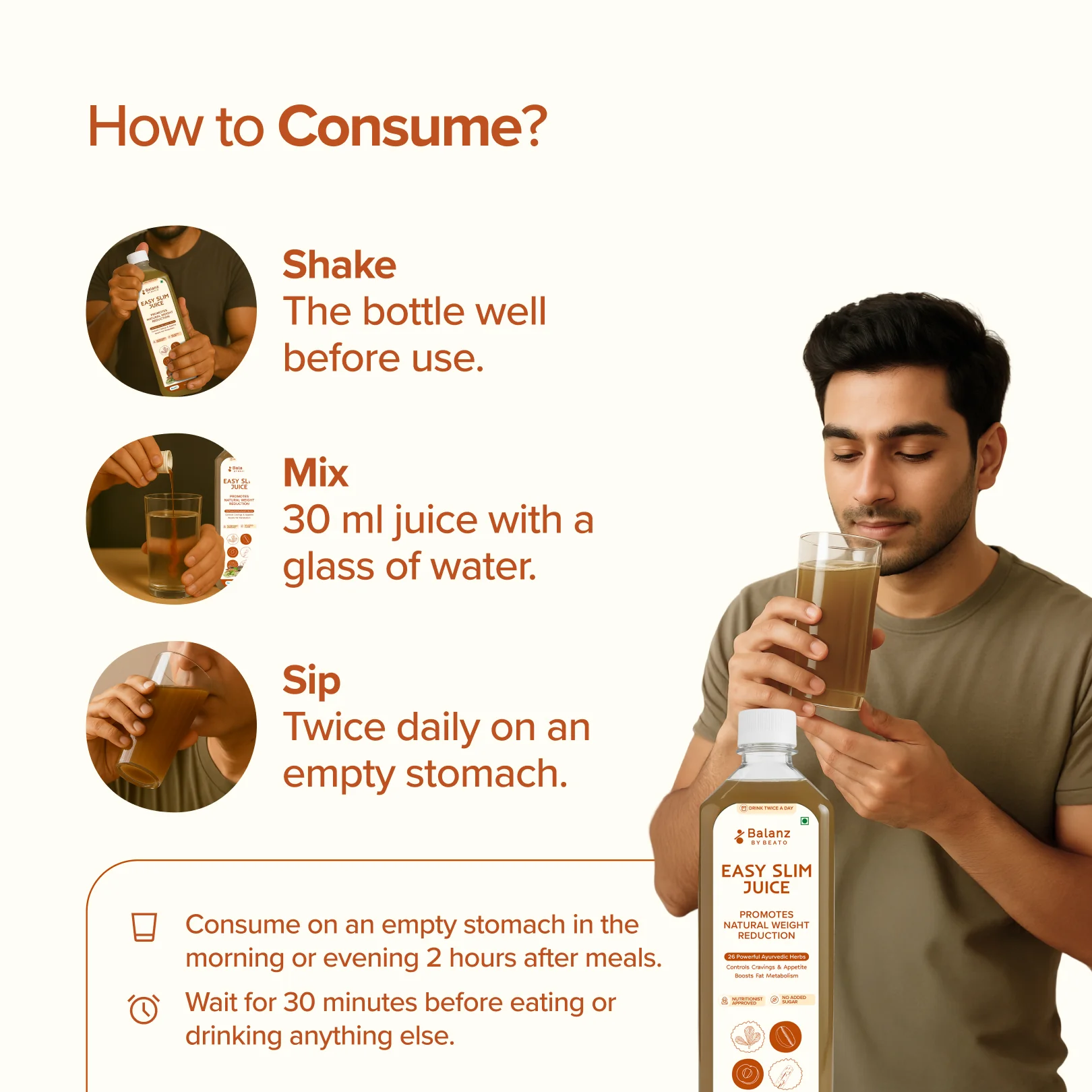 Balanz by BeatO Easy Slim Juice (1L) | Metabolism-Boosting Ayurvedic Herbs | Aids Weight Management | Supports Digestion & Detox | No Added Sugar | No Artificial Flavours - Image 6