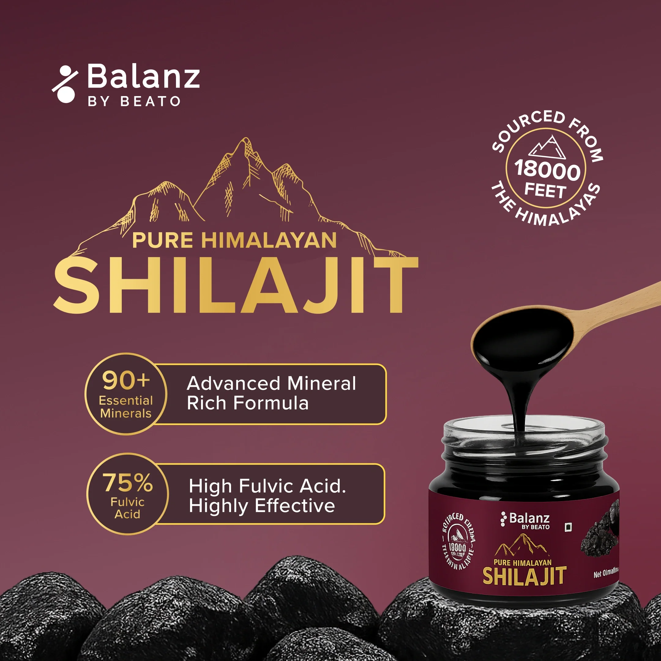 BeatO CGM Glucose Monitor 15 Days + Balanz by BeatO Pure Himalayan Shilajit Resin 20 g | Real Time Sugar Tracking | No Finger Pricks Boosts Energy, Stamina and Immunity - Image 3
