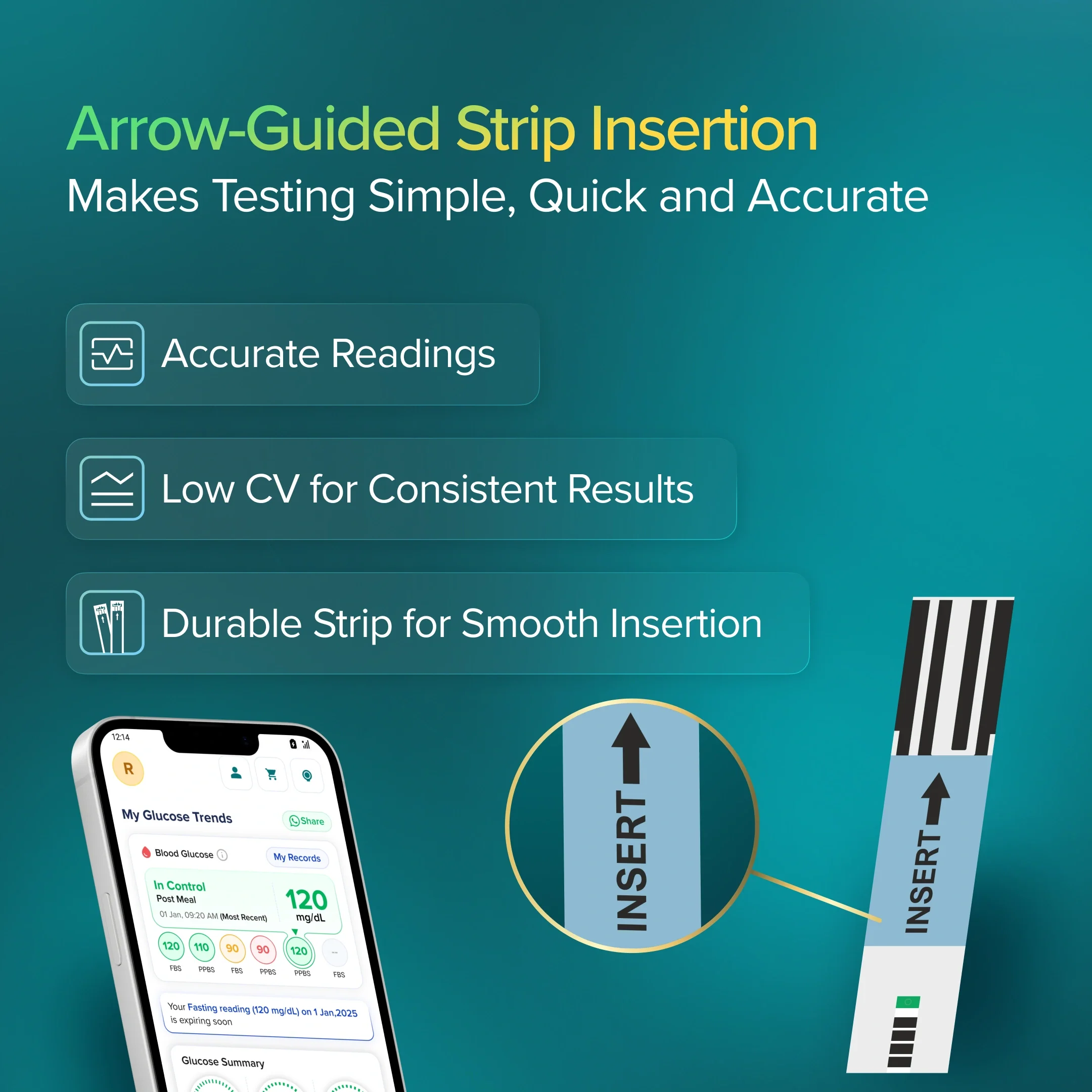 BeatO CURV - Blood Glucose Test Strips CURV Glucometer  Strips - Image 3