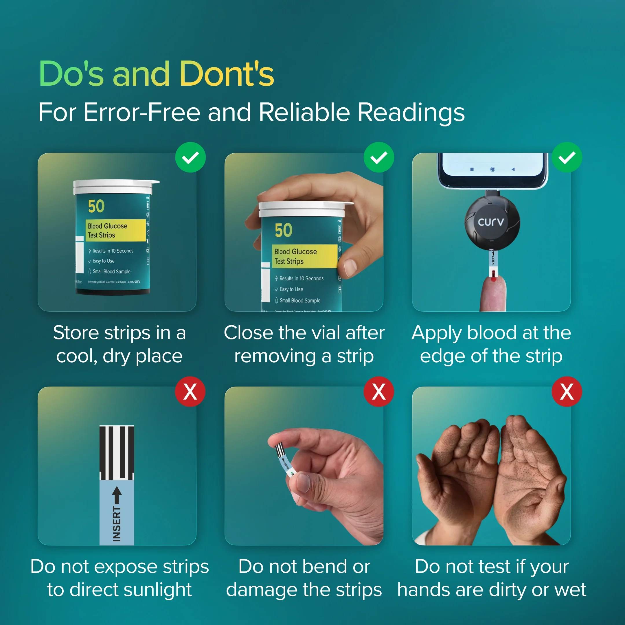 BeatO CURV - Blood Glucose Test Strips CURV Glucometer  Strips - Image 5