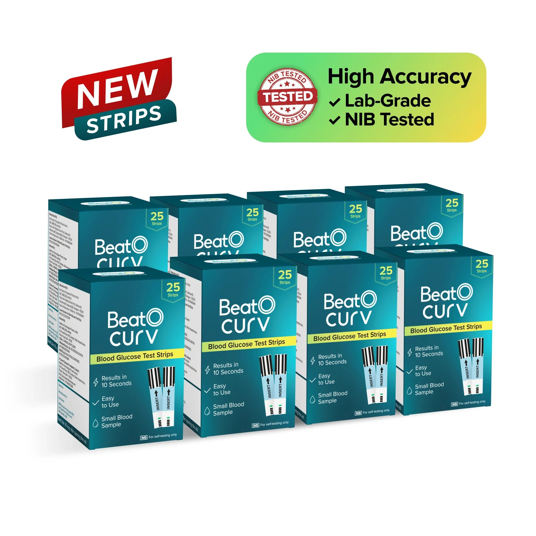 BeatO CURV - Blood Glucose Test Strips CURV Glucometer  Strips - Image 9
