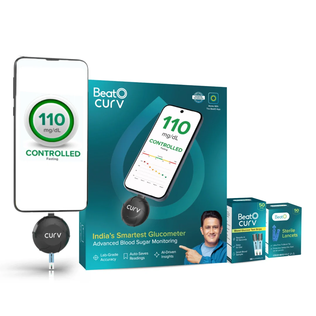 New BeatO CURV Glucometer FREE Strips & Lancets Type-C USB Connector | Android Only - Image 10