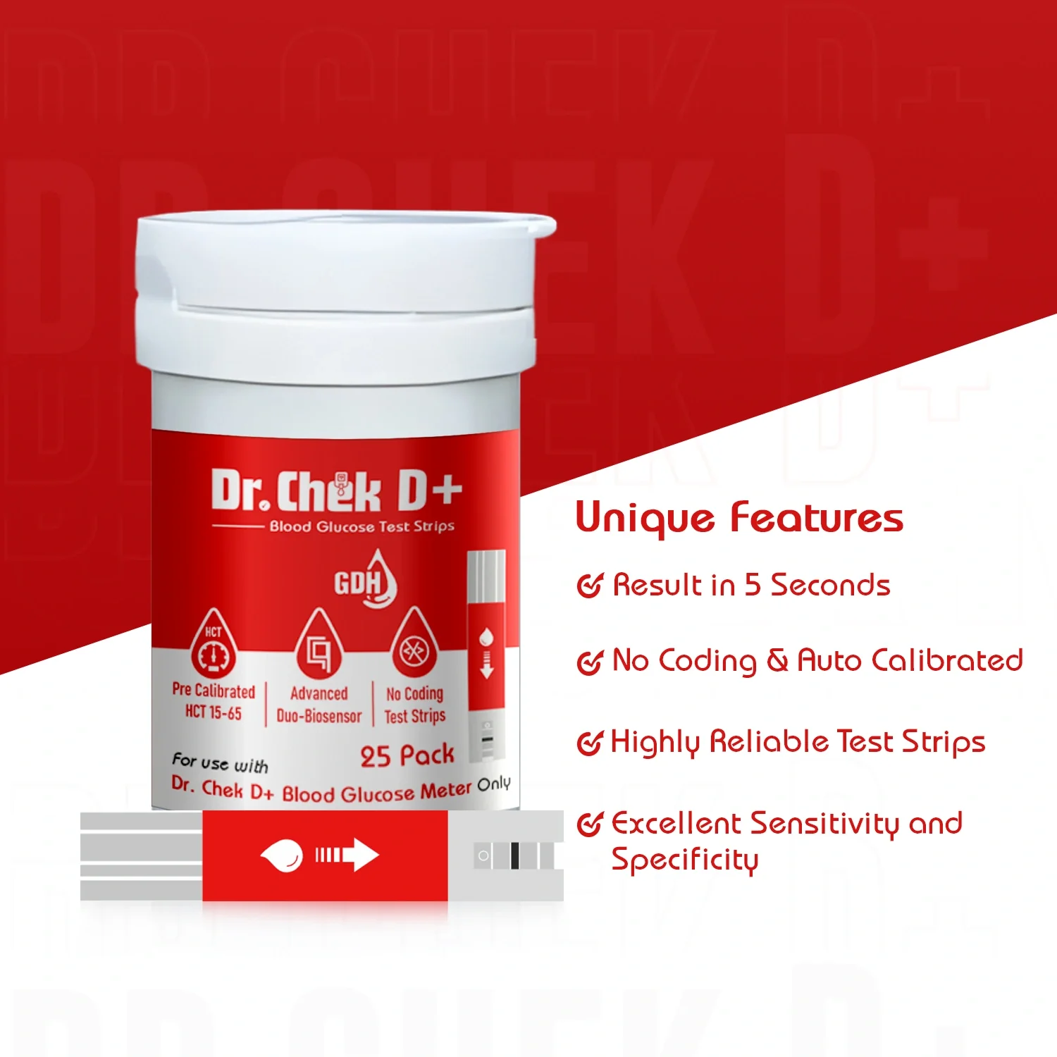 Dr. Chek D+ Blood Glucose Strips - Image 12