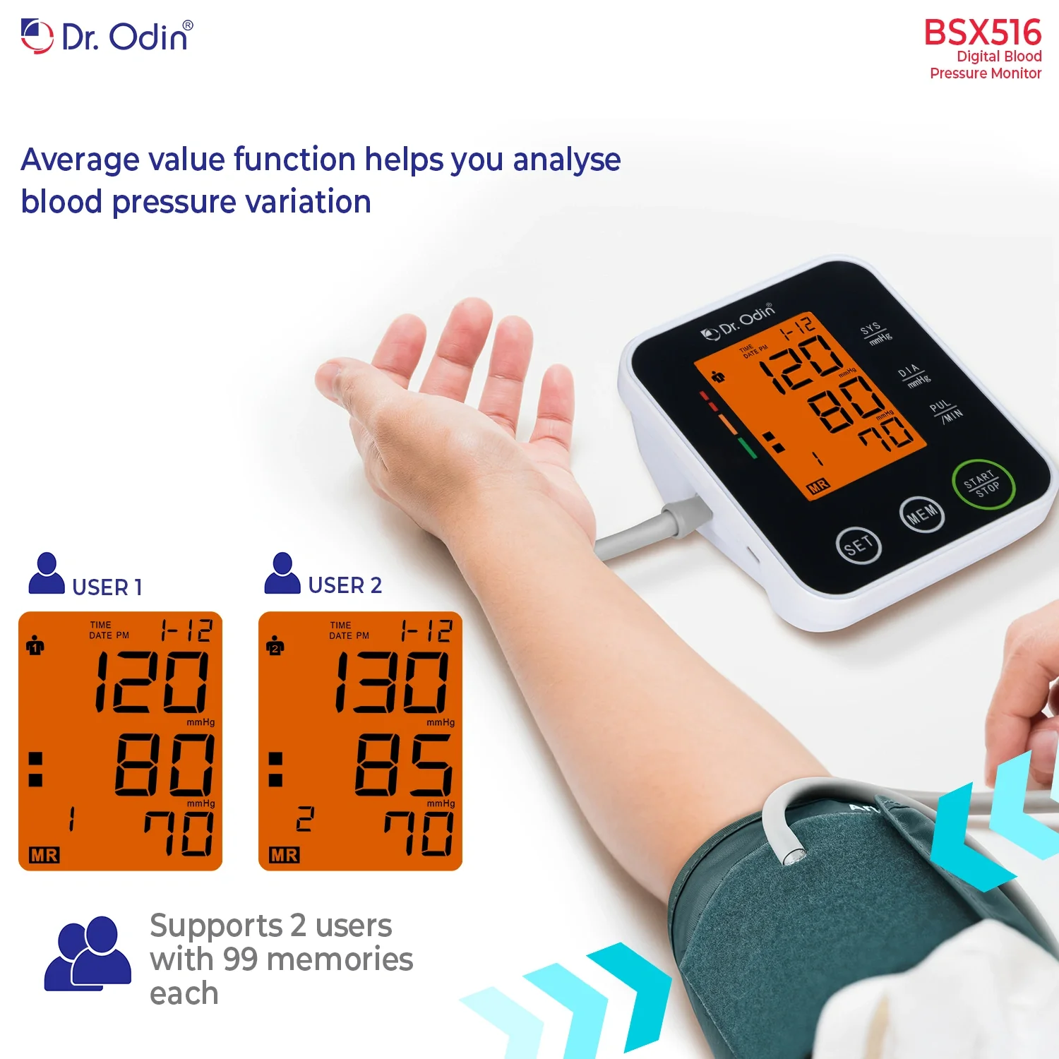 Dr. Odin BSX 516 Fully Automatic Digital BP Monitor - Image 10