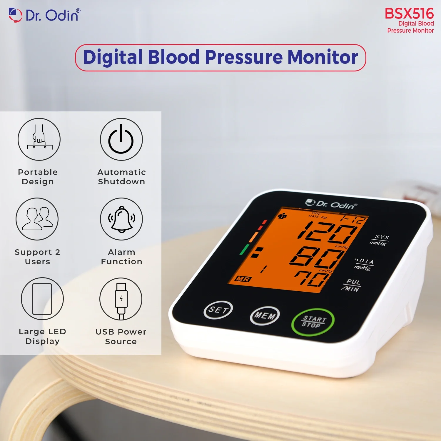 Dr. Odin BSX 516 Fully Automatic Digital BP Monitor - Image 9