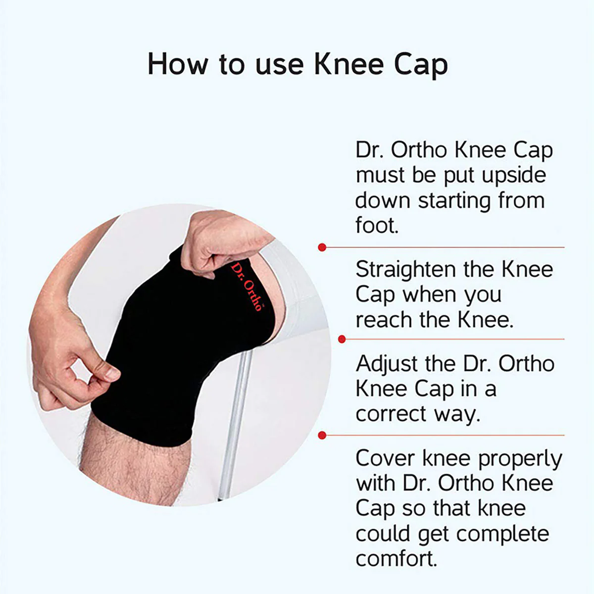 Dr Ortho's Knee Cap Support - Black - Image 3