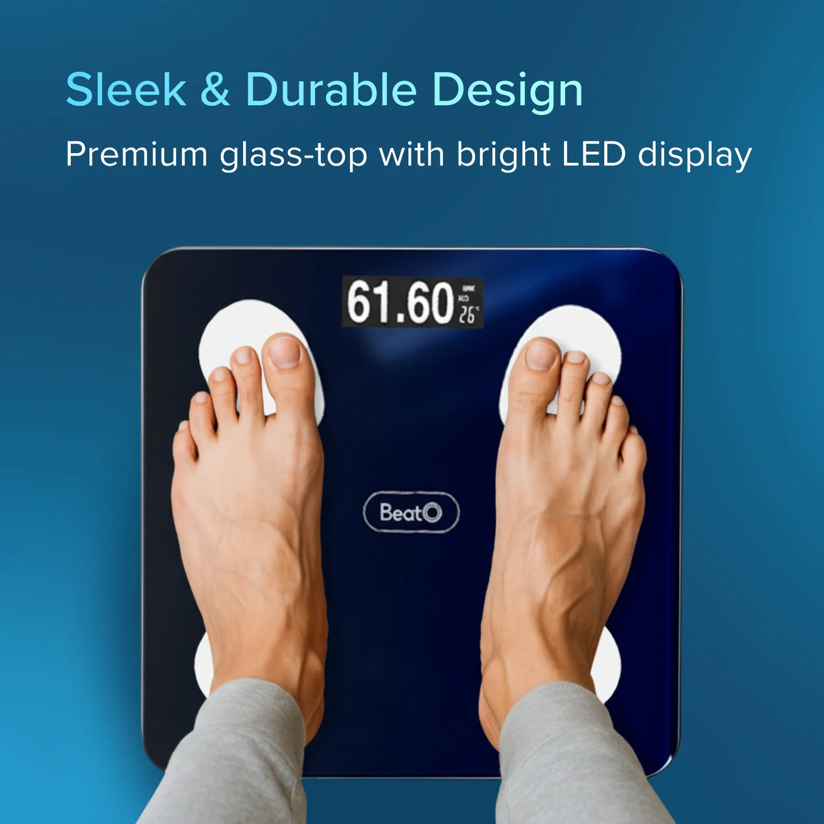 FitScale by BeatO Body Composition Scale | 4 Electrodes for Accuracy | 18 advanced metrics| Full body composition analysis  | Connects via Bluetooth to BeatO App| Android Only - Image 5