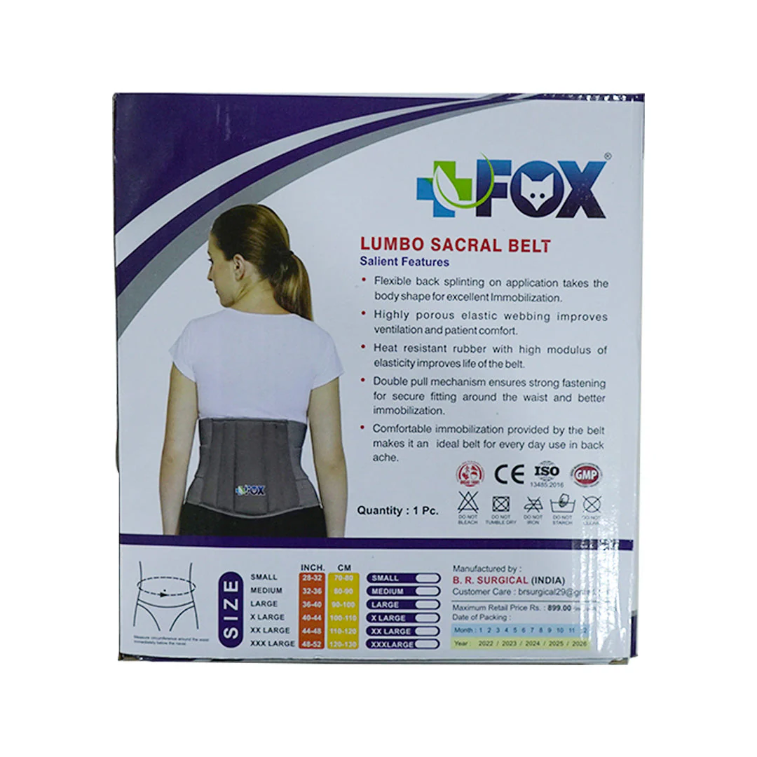 Fox Lumbo Sacral Belt (L.S.) Belt Support and immobilize Spinal Brace Lower Back Pain - Image 4