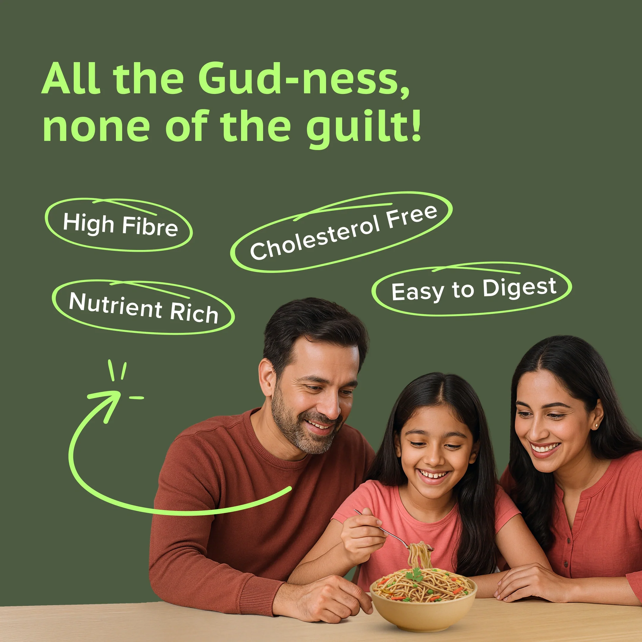 GudSwap by BeatO Multi Millet Noodles (150g) | Made with 6 Super Millets | High Fibre | No Maida | No Added Sugar | Cholesterol-Free - Image 3