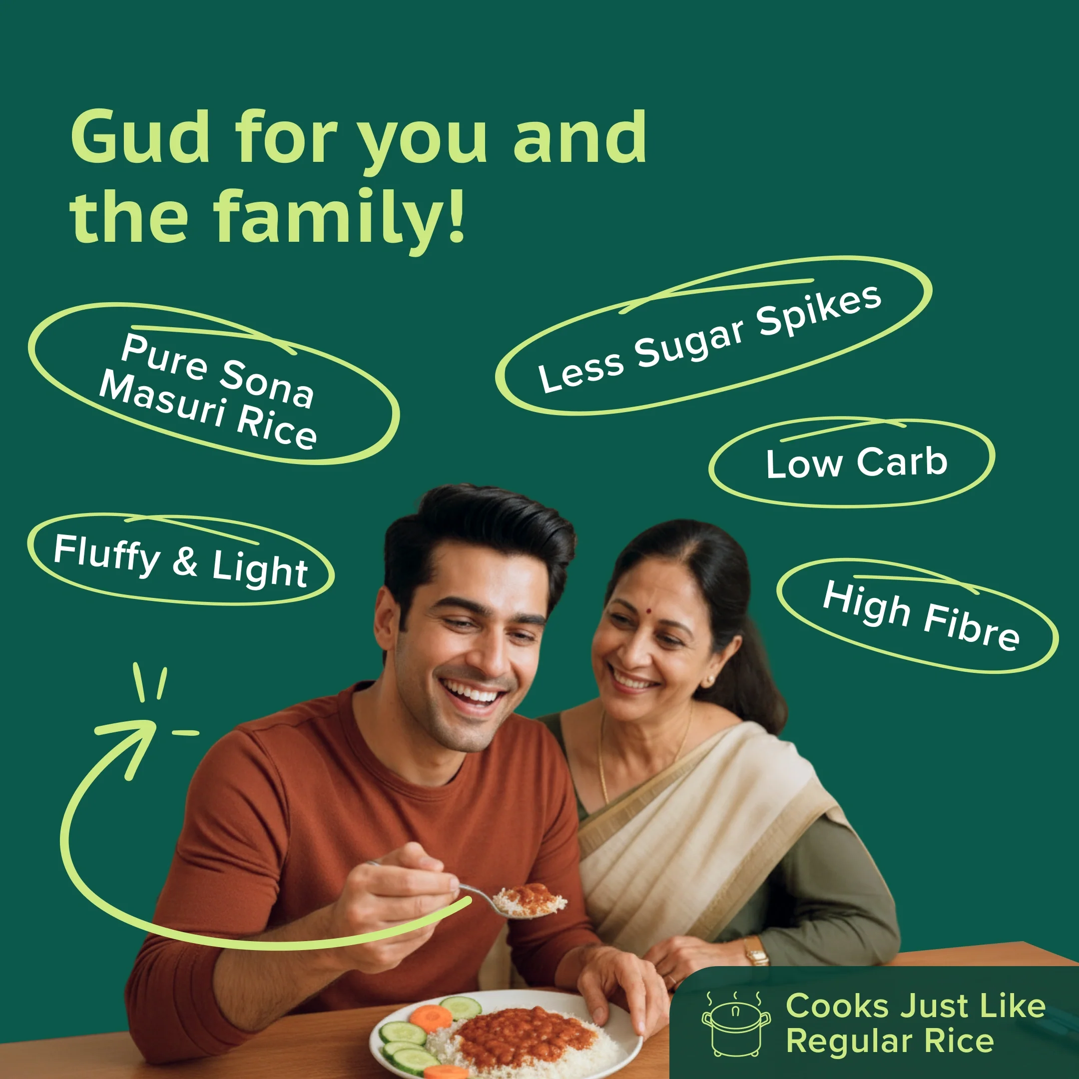 GudSwap by BeatO Rice (1kg) | Low GI 51 | Diabetes-Friendly |  Easy to Digest |  High Fibre | Non-GMO | No Pesticides - Image 3