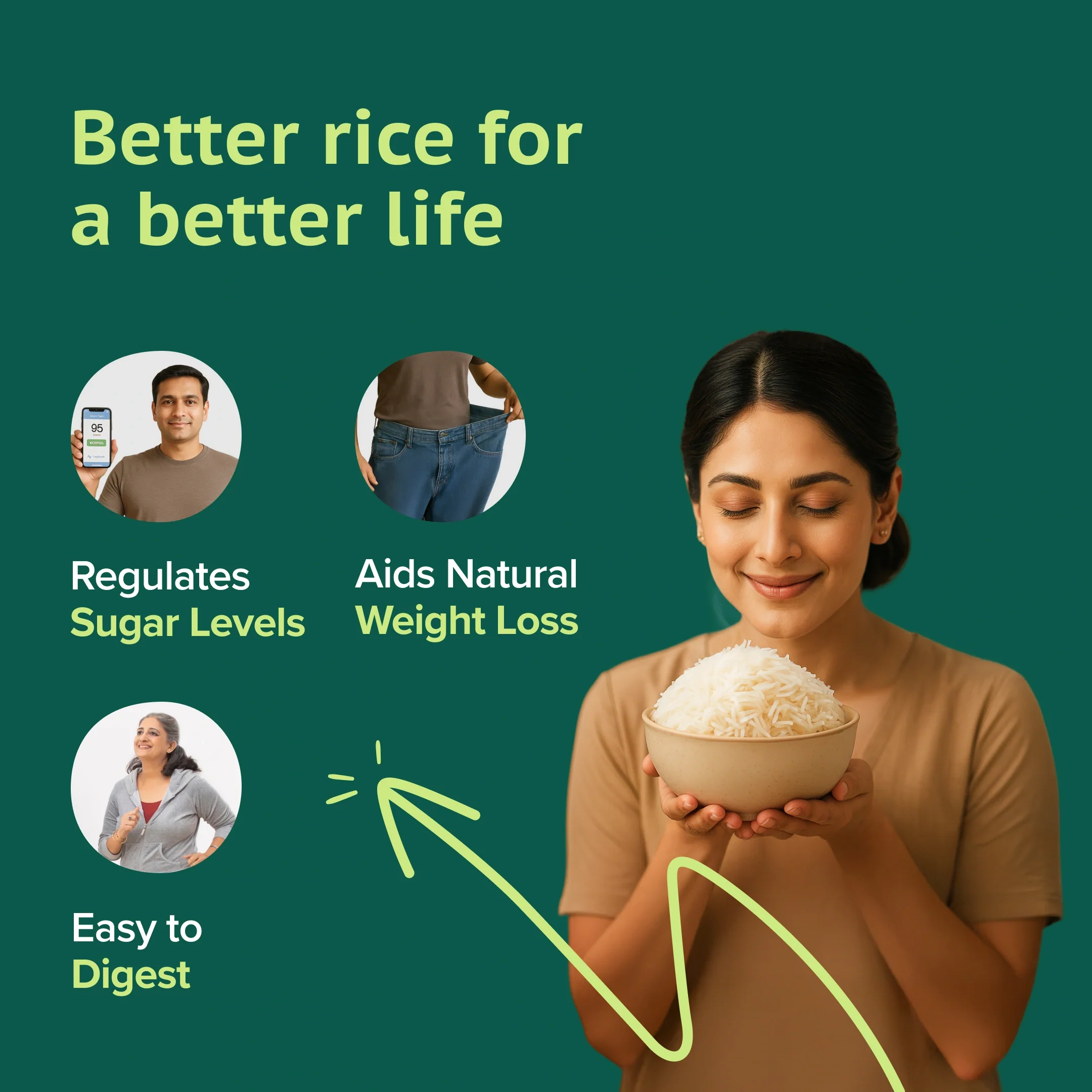 GudSwap by BeatO Rice (1kg) | Low GI 51 | Diabetes-Friendly |  Easy to Digest |  High Fibre | Non-GMO | No Pesticides - Image 6