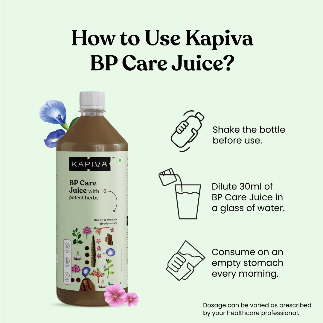 Kapiva BP Care Juice - 100% Ayurvedic Juice for Controlling Blood Pressure & Cholesterol Level | Arjuna, Shankhpushpi & 8 Other Herbs - 1 Litre - Image 4