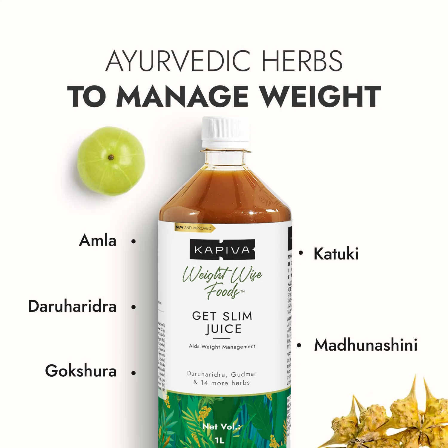 Kapiva's Get Slim For Weight Loss Management Ayurvedic Health Juice - 1L - Image 5