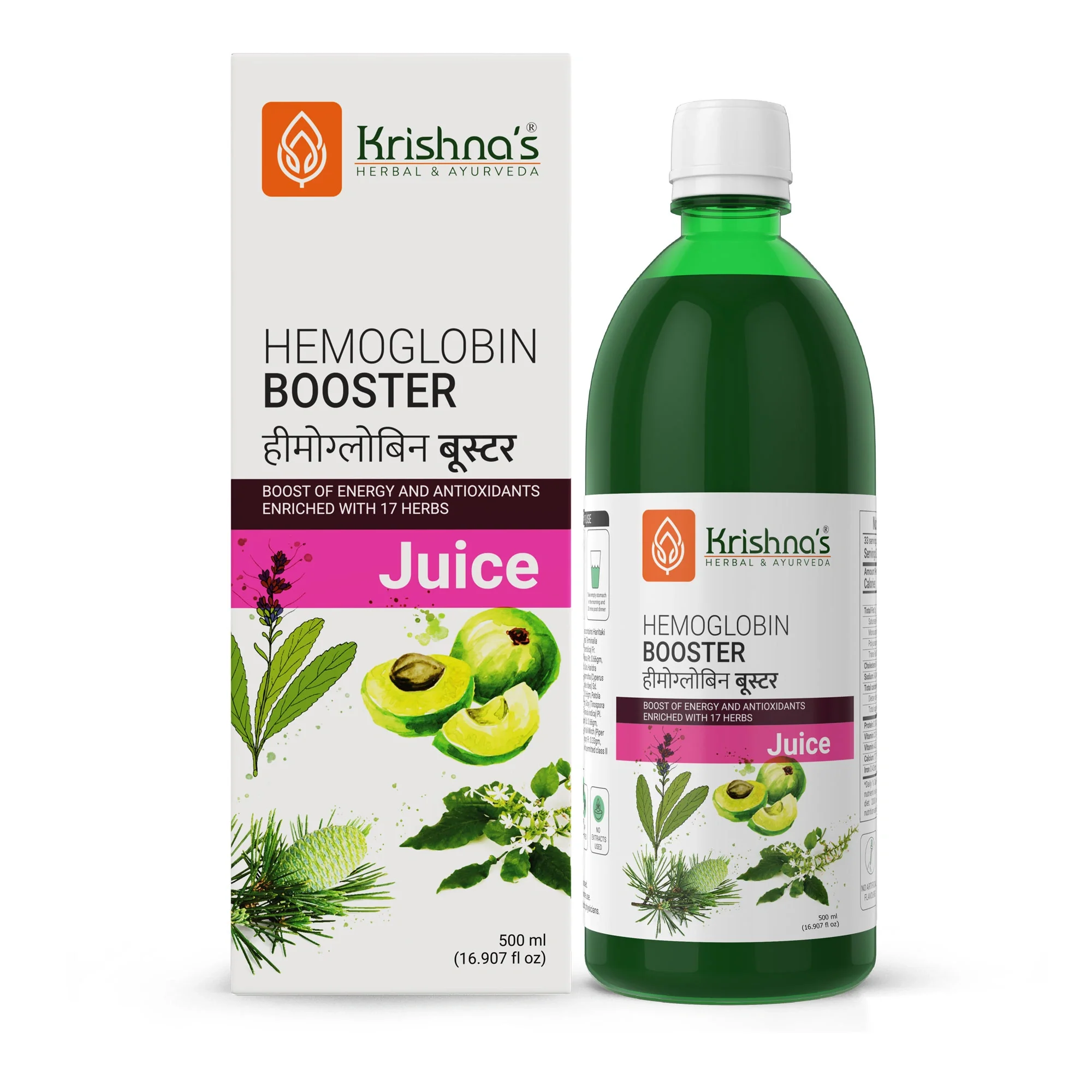 Krishna's Hemoglobin Booster Juice - 500 ml | Helps to improve your Haemoglobin Count | Goodness Dev Daru, Kutki, Amla & 13 other super herbs - Image 3