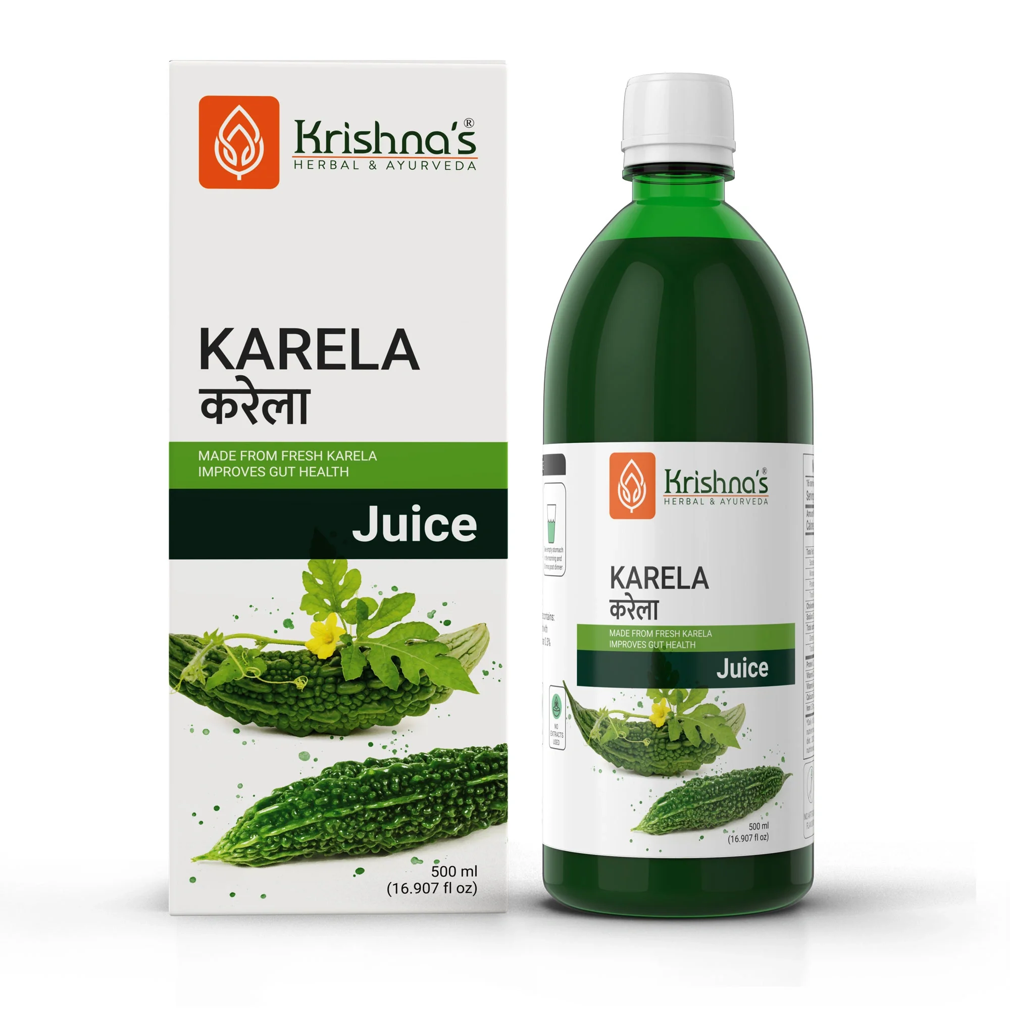Krishna's Herbal & Ayurveda Karela Juice| Fresh Karela | Ayurevedic Formulation to maintain Sugar Level | Enriched with Vitamin C - Vitamin A| Sugar free Juice with No Added Color or Flavour - 500 ml - Image 4