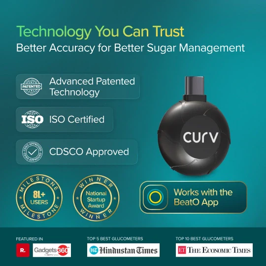 New BeatO CURV Glucometer FREE Strips & Lancets Type-C USB Connector | Android Only - Image 3