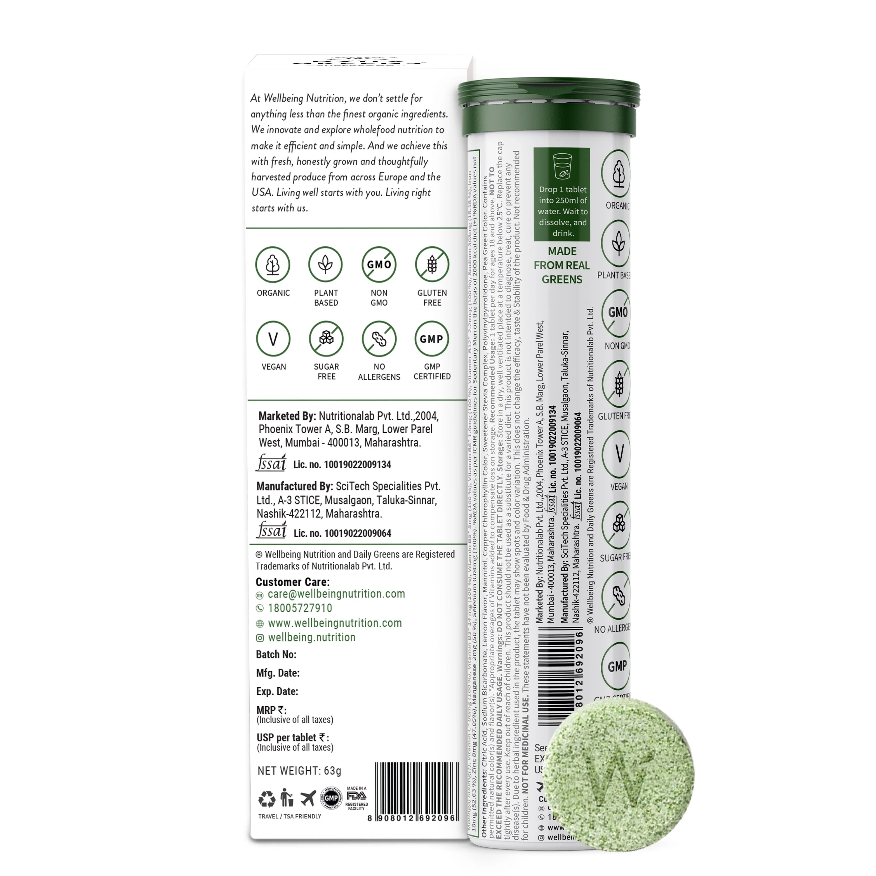 Wellbeing Daily Greens 15 Effervescent Tablets - Image 6